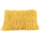 Lamb Fur 19 X 3 inch Gold Pillow, Rectangular