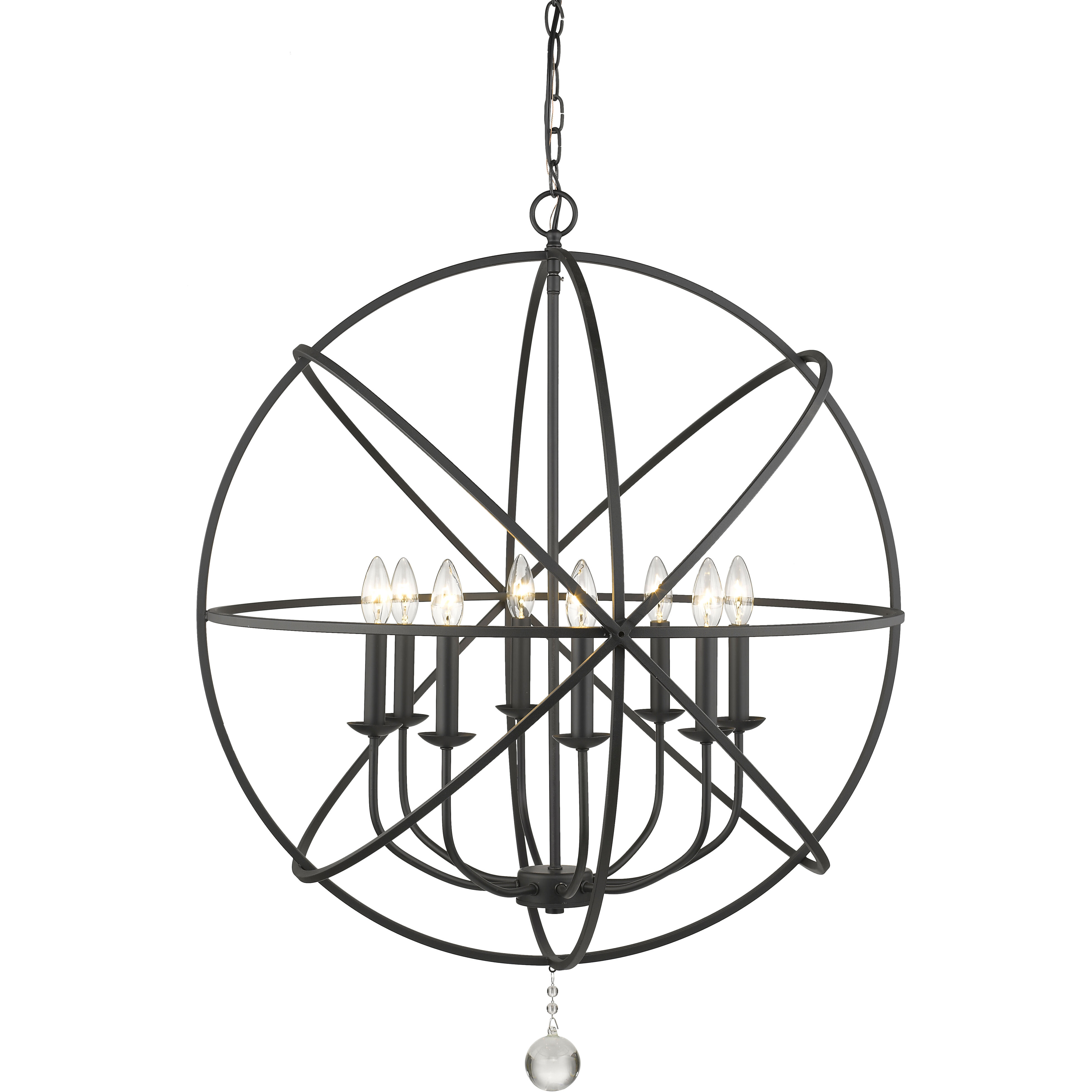 Tull 8 Light 30 inch Matte Black Chandelier Ceiling Light