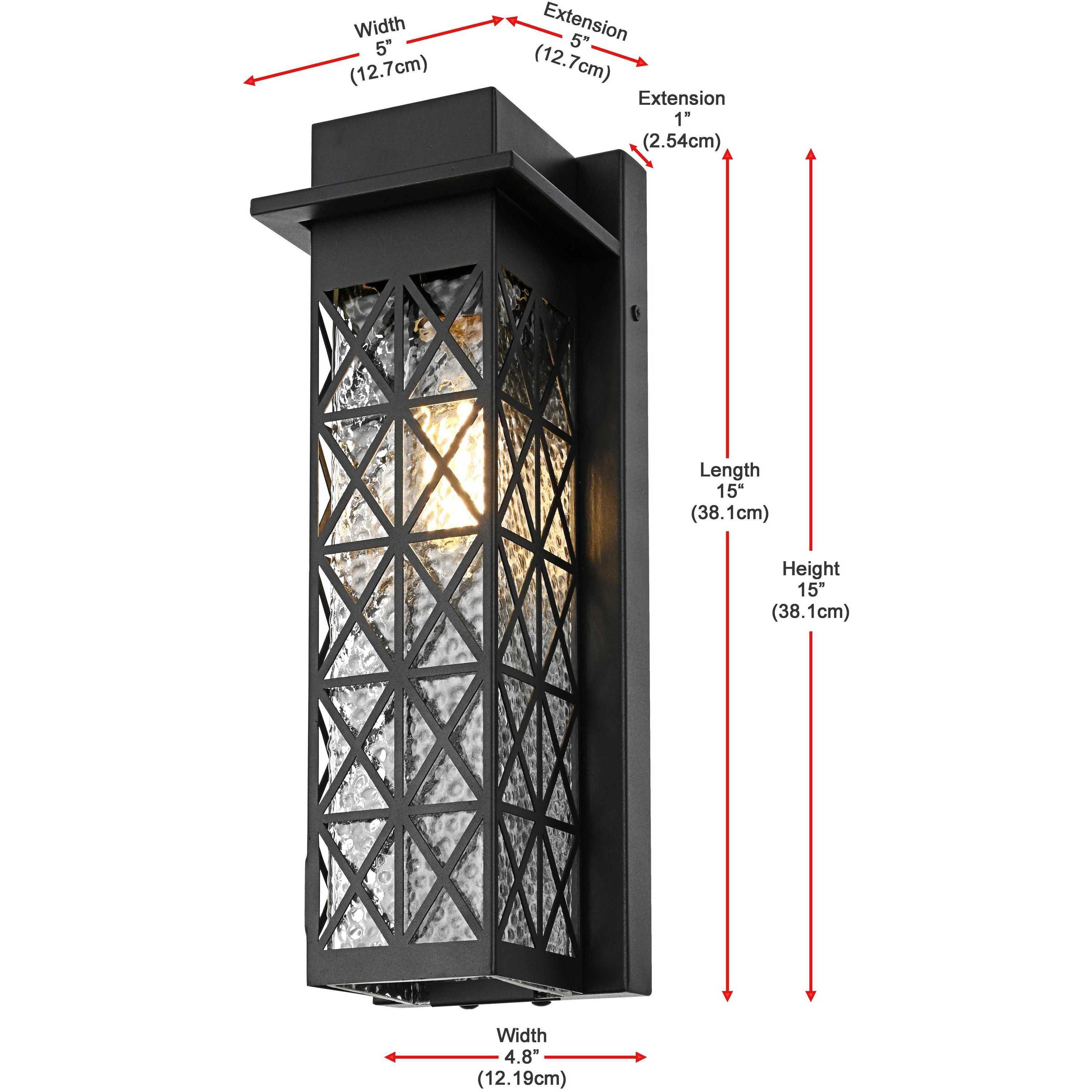 Wildey 1 Light 15 inch Black Outdoor Wall Sconce