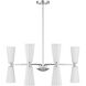 Contemporary 8 Light 32 inch Chrome Chandelier Ceiling Light