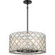 Sheer Elegance 4 Light 21 inch Coal Convertible Pendant Ceiling Light