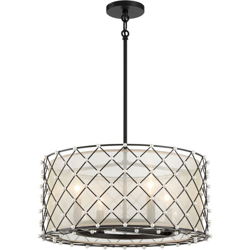 Sheer Elegance 4 Light 21 inch Coal Convertible Pendant Ceiling Light