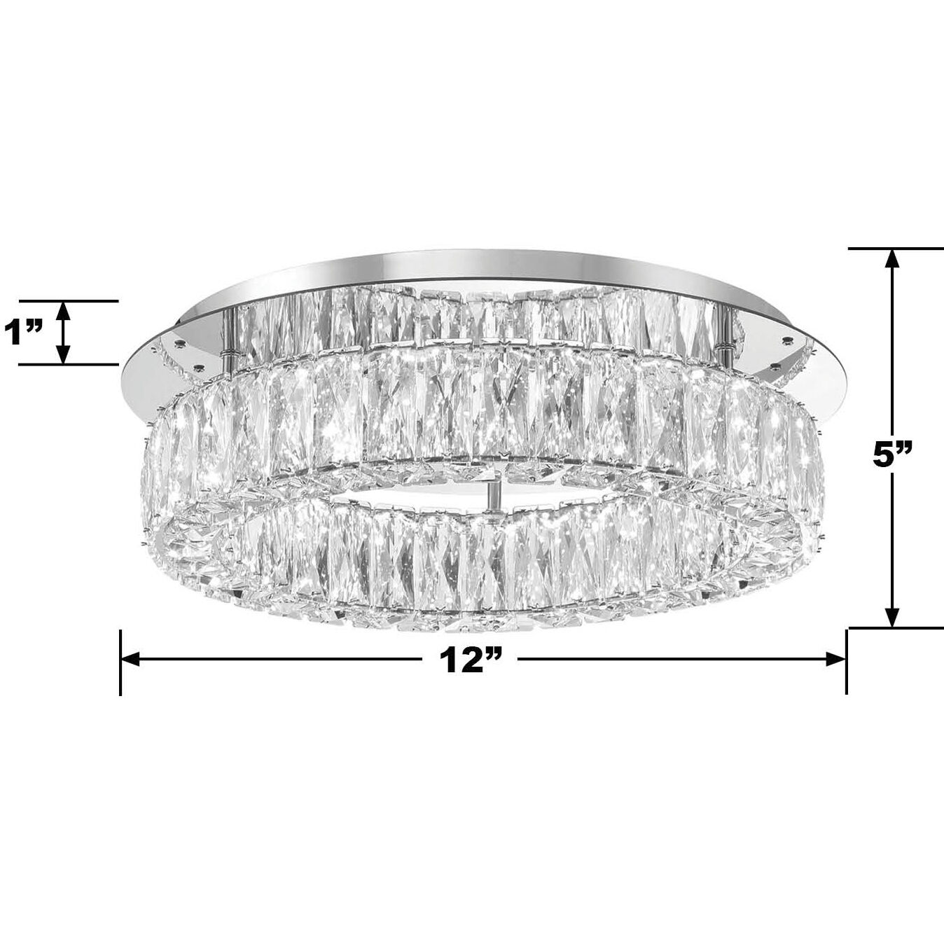 Dickinson 1 Light 18 inch Chrome Flush Ceiling Light