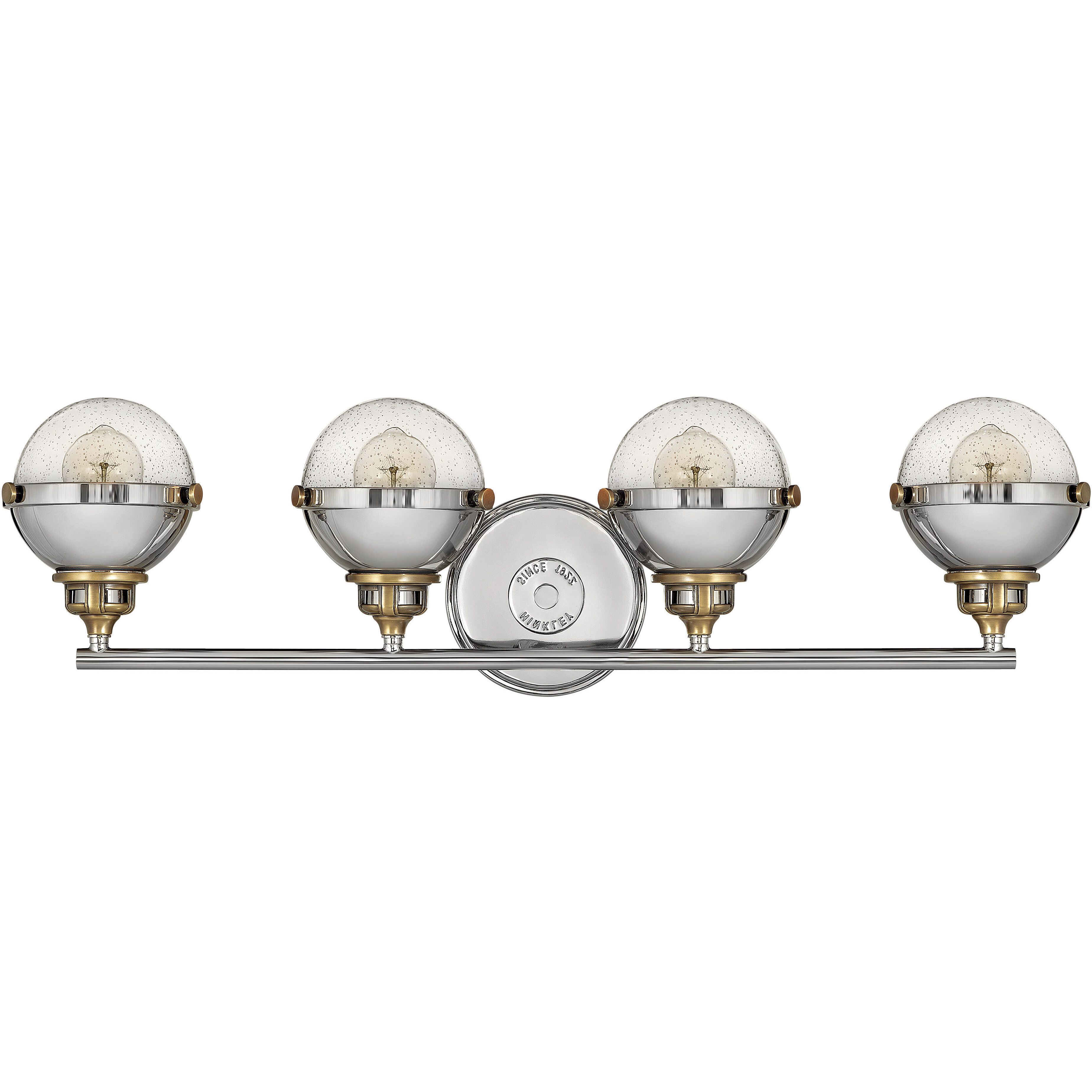 Fletcher 4 Light 32 inch Polished Nickel with Heritage Brass Vanity Light Wall Light