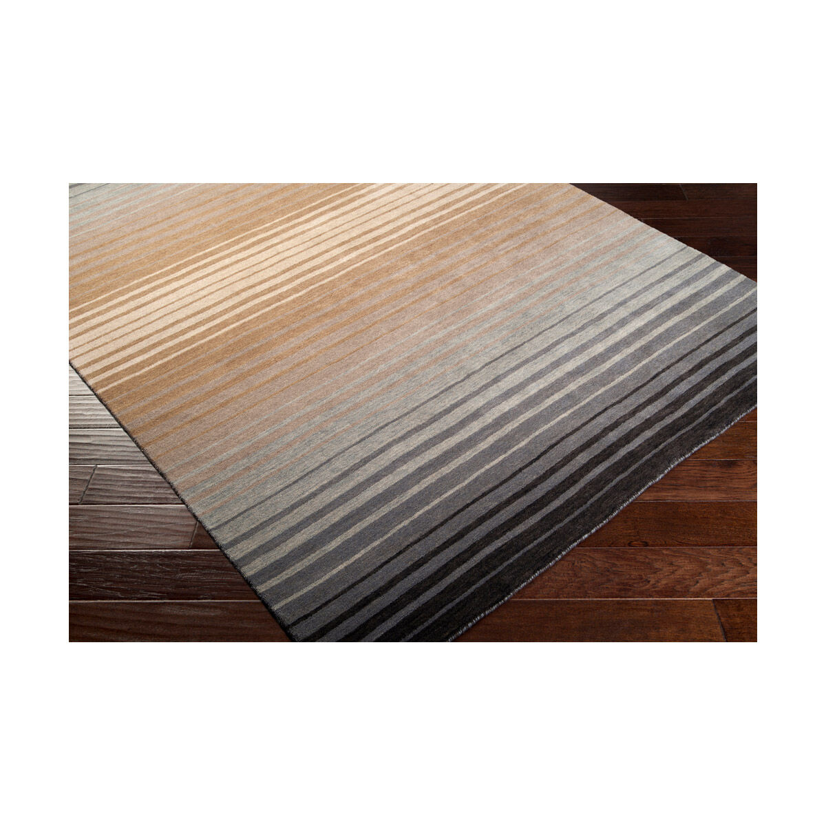 Indus Valley 96 X 60 inch Beige/Camel/Taupe/Charcoal Rugs, Wool