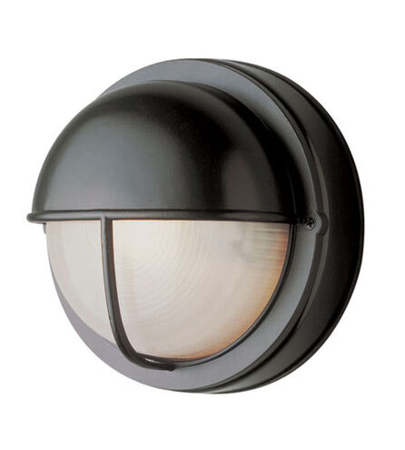 Well 1 Light 8 inch Black Outdoor Bulkhead