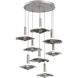 Cumulus LED 37 inch Beige Silver with Smoke Granite Glass Multi-Pendant Ceiling Light