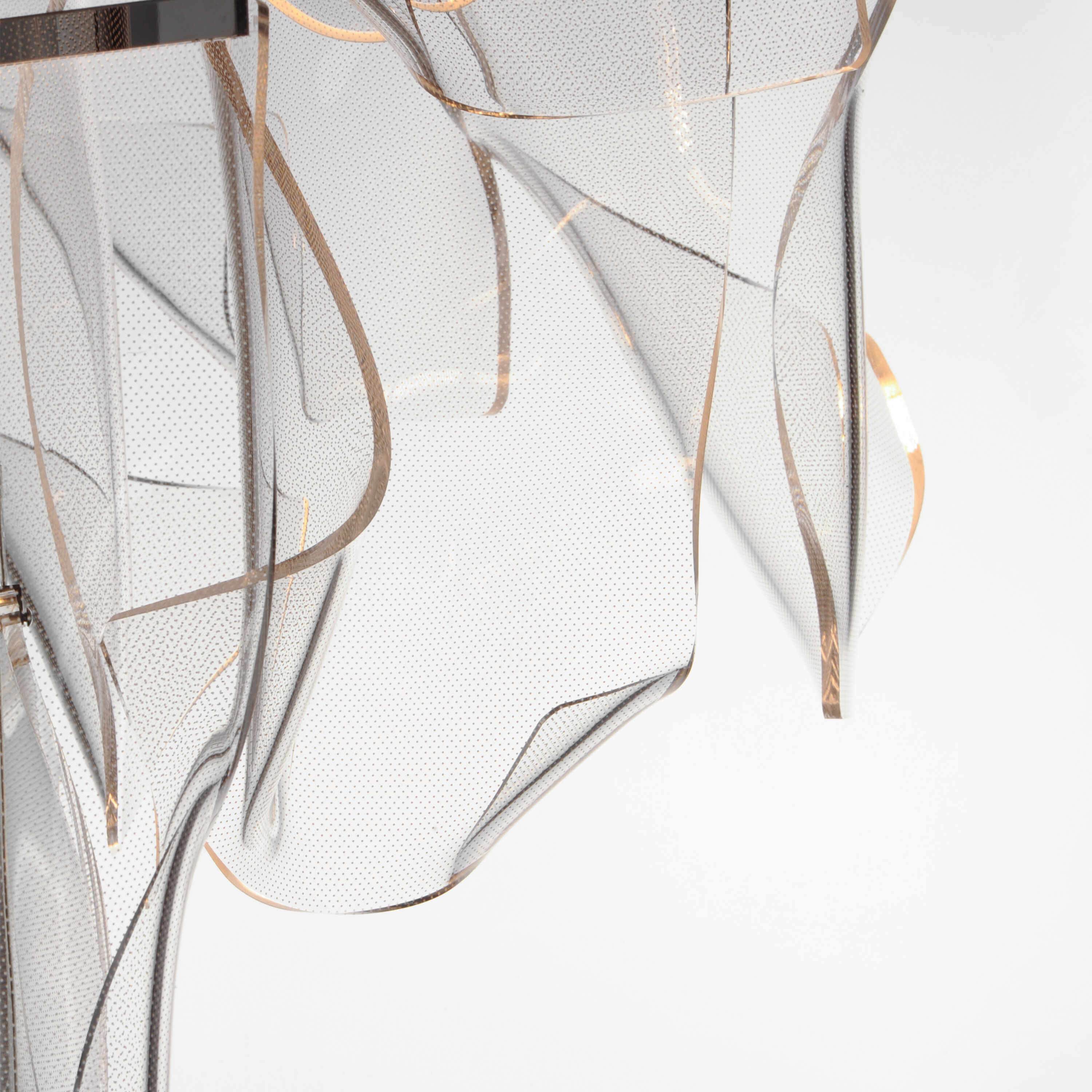 Rinkle LED 36.25 inch Brushed Gunmetal Multi-Light Pendant Ceiling Light in Brushed Champagne