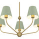 Xavier 5 Light 28 inch Vibrant Gold Chandelier Ceiling Light in Vibrant Gold and Green