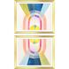 Beamed Pink and Blue and Green and Yellow Framed Art