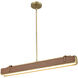 Valise LED 2.5 inch Vintage Brass/Cognac Leather Pendant Ceiling Light