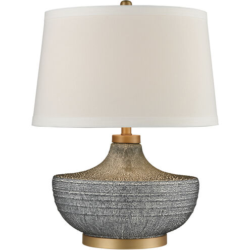 Damascus 23.5 inch 150 watt Blue with Brushed Gold Table Lamp Portable Light