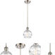 Ballston Small Deco Swirl LED 6 inch Brushed Satin Nickel Mini Pendant Ceiling Light in Silver, Ballston