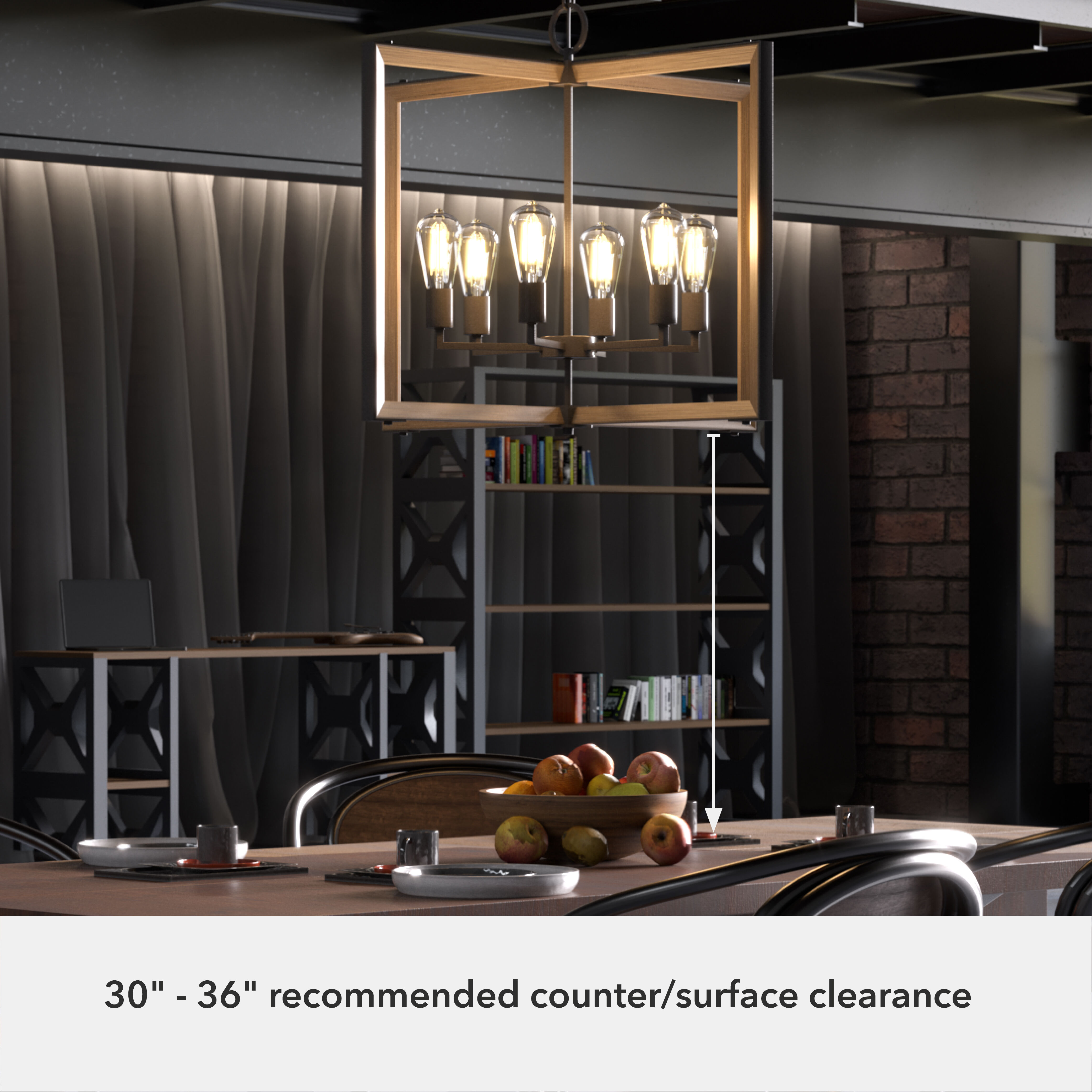 Woodburn 6 Light 30.5 inch Noble Bronze Pendant Ceiling Light