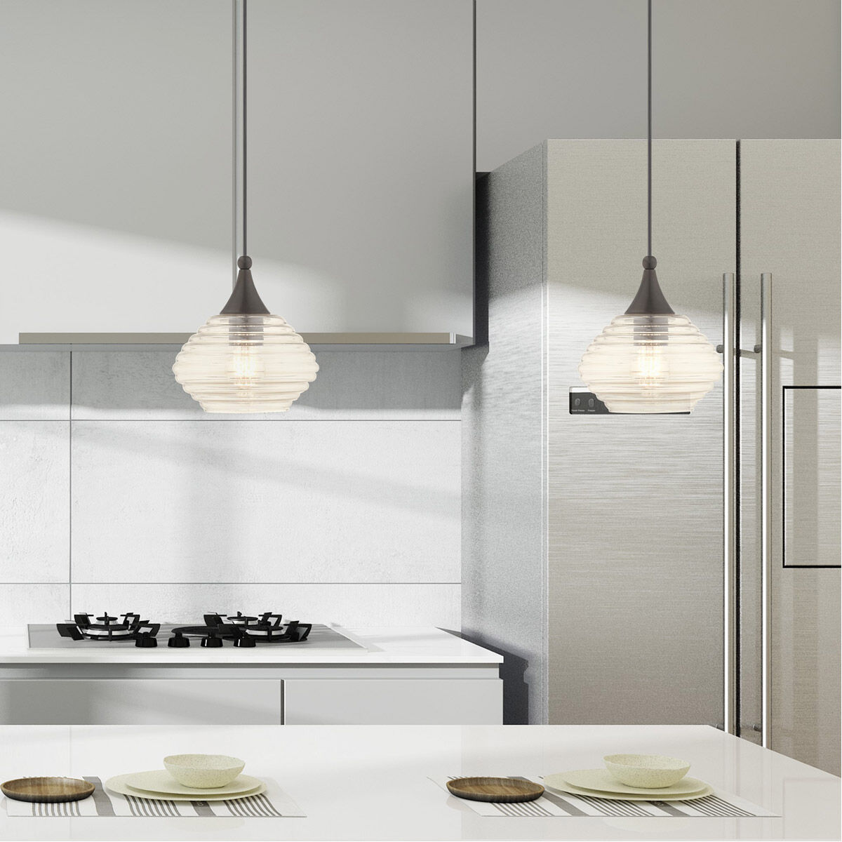 Art Glass 1 Light 8 inch English Bronze Mini Pendant Ceiling Light