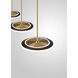 Uranas LED 7.9 inch Satin Dark Gray and Antique Brass Multi-Pendant Ceiling Light