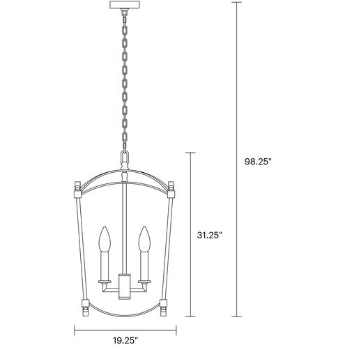 Sean Lavin Thayer 5 Light 19.25 inch Antique Gild Lantern Chandelier Ceiling Light