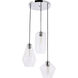 Gene 3 Light 17 inch Chrome Pendant Ceiling Light