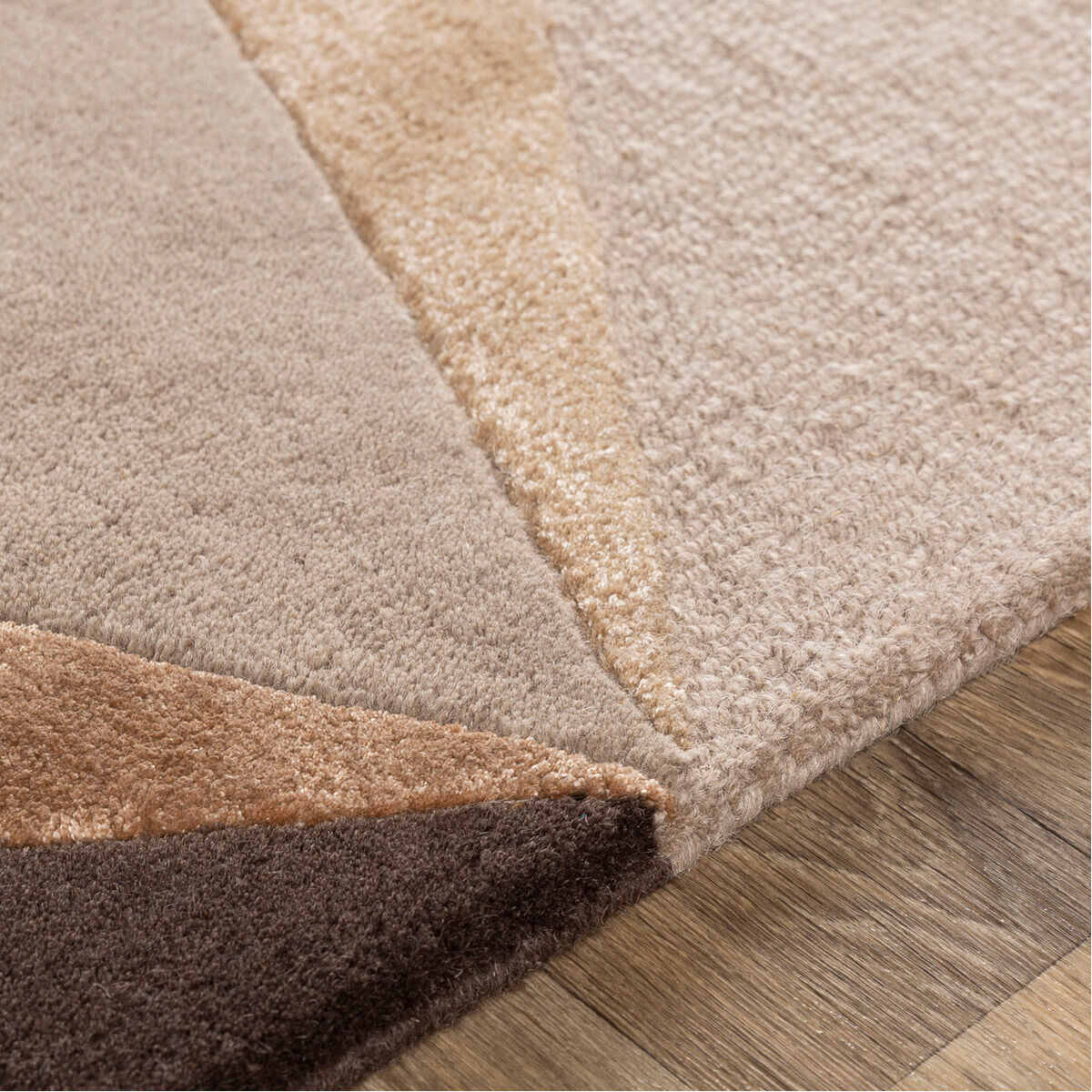 Mid Century 36 X 24 inch Taupe/Camel/Dark Brown/Light Gray Rugs, Rectangle