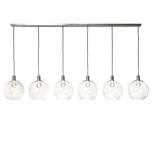 Luca 6 Light 80.4 inch Polished Nickel and Clear Pendant Ceiling Light