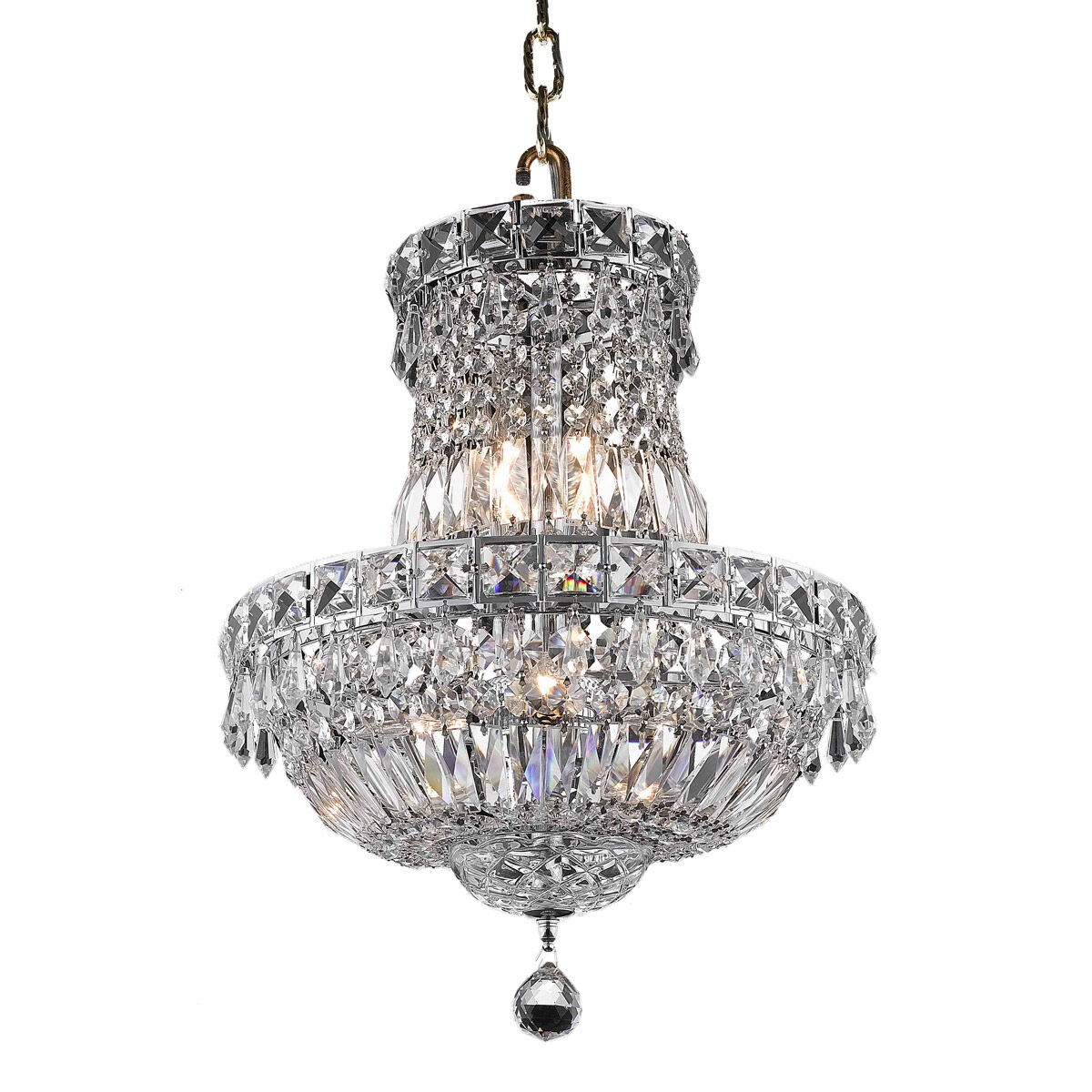 Tranquil 6 Light 14 inch Chrome Pendant Ceiling Light in Royal Cut