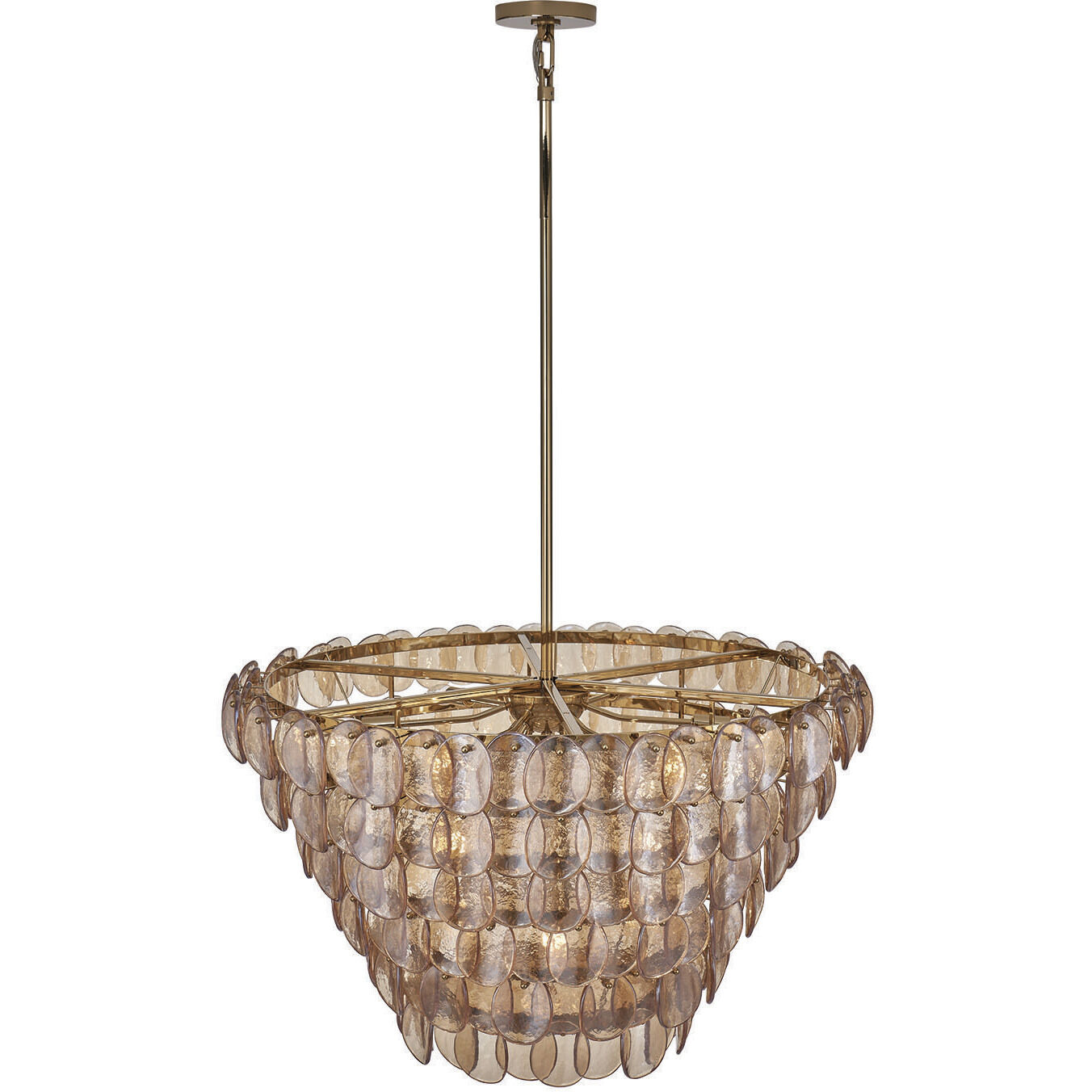 Uroko 14 Light 34 inch Polished Winter Brass Pendant Ceiling Light