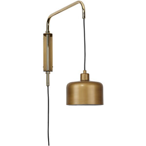 Jeno 21 inch 9.00 watt Satin Brass Swing Arm Wall Sconce Wall Light, Small