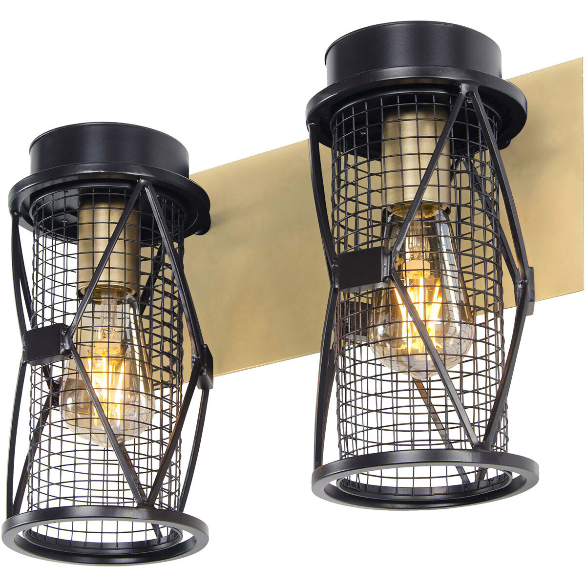 Harlequin 2 Light 14 inch Warm Bronze and Gold Bar Vanity Wall Light