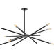 Archer 6 Light 42.5 inch Satin Black with Brushed Nickel Indoor Chandelier Ceiling Light