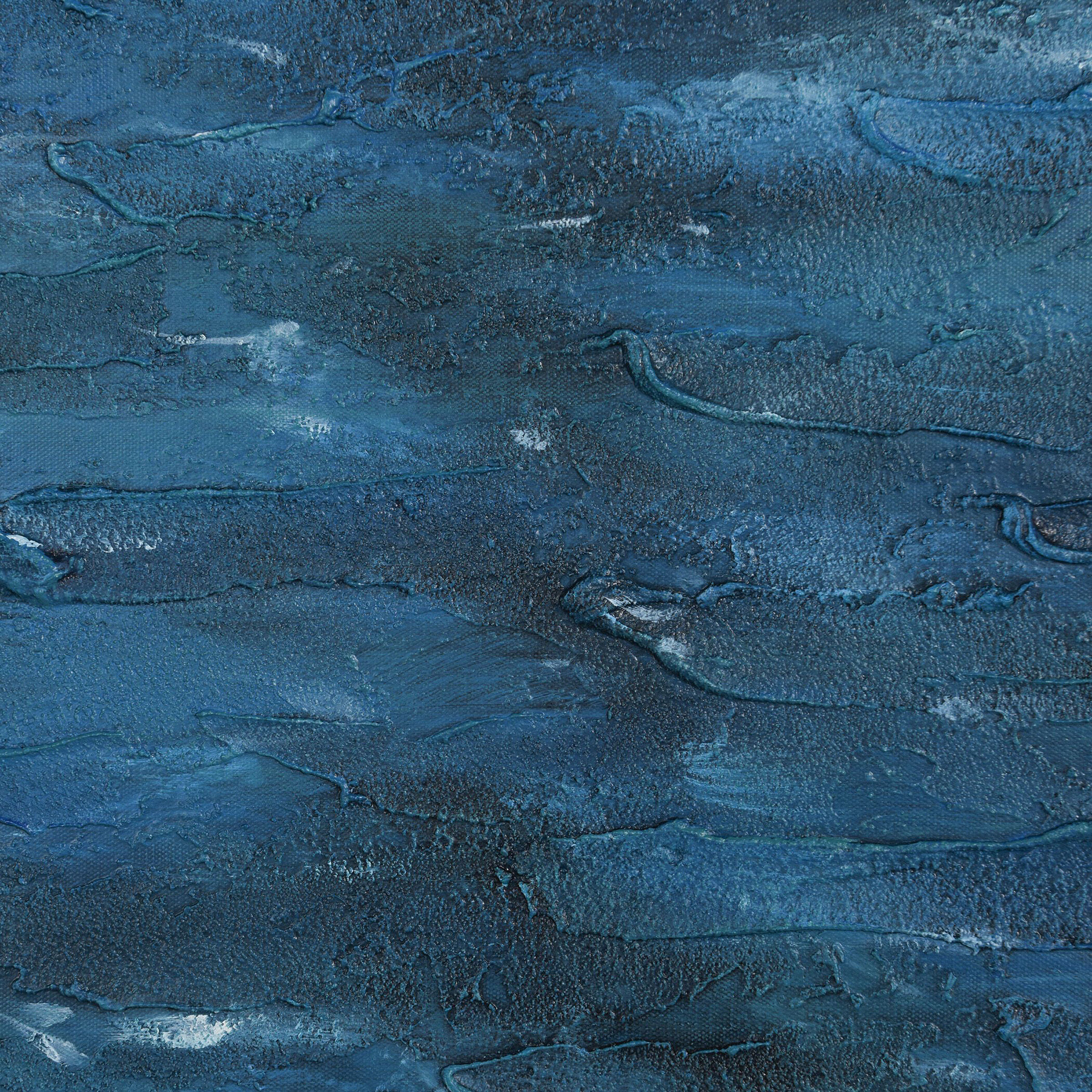 Blue Water Sailboat Blue and White and Navy and Gold and Natural Wall Art