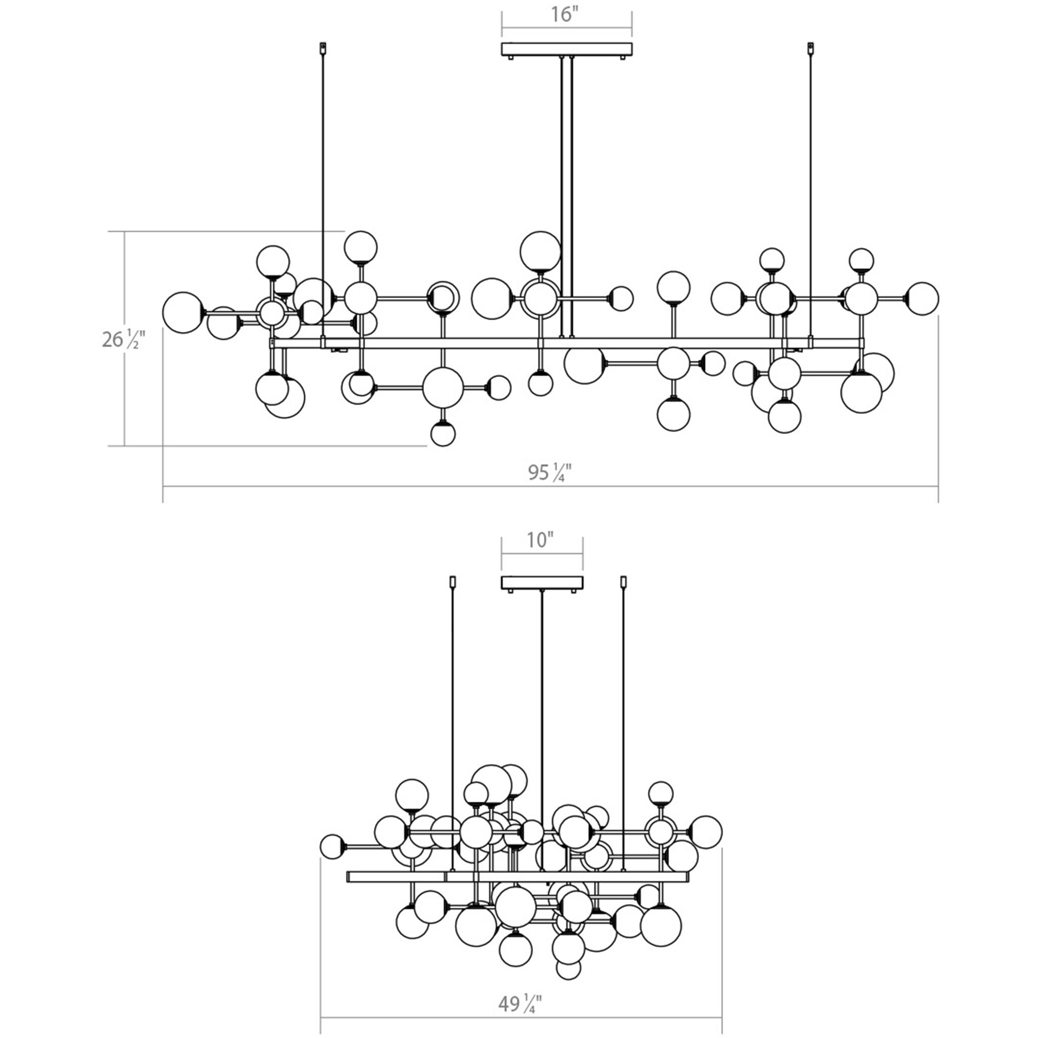 Nebula LED 95.5 inch Satin Nickel Chandelier Ceiling Light