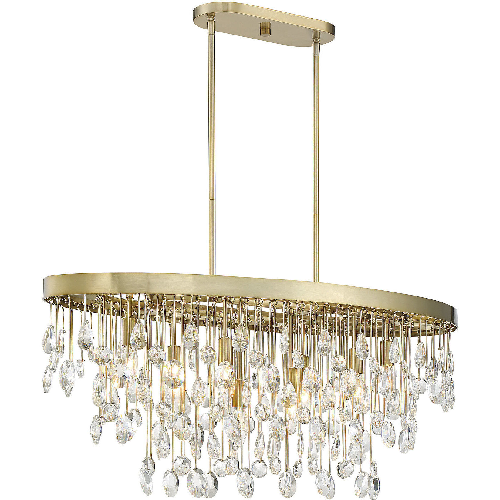 Livorno 8 Light 36 inch Noble Brass Linear Chandelier Ceiling Light, Oval