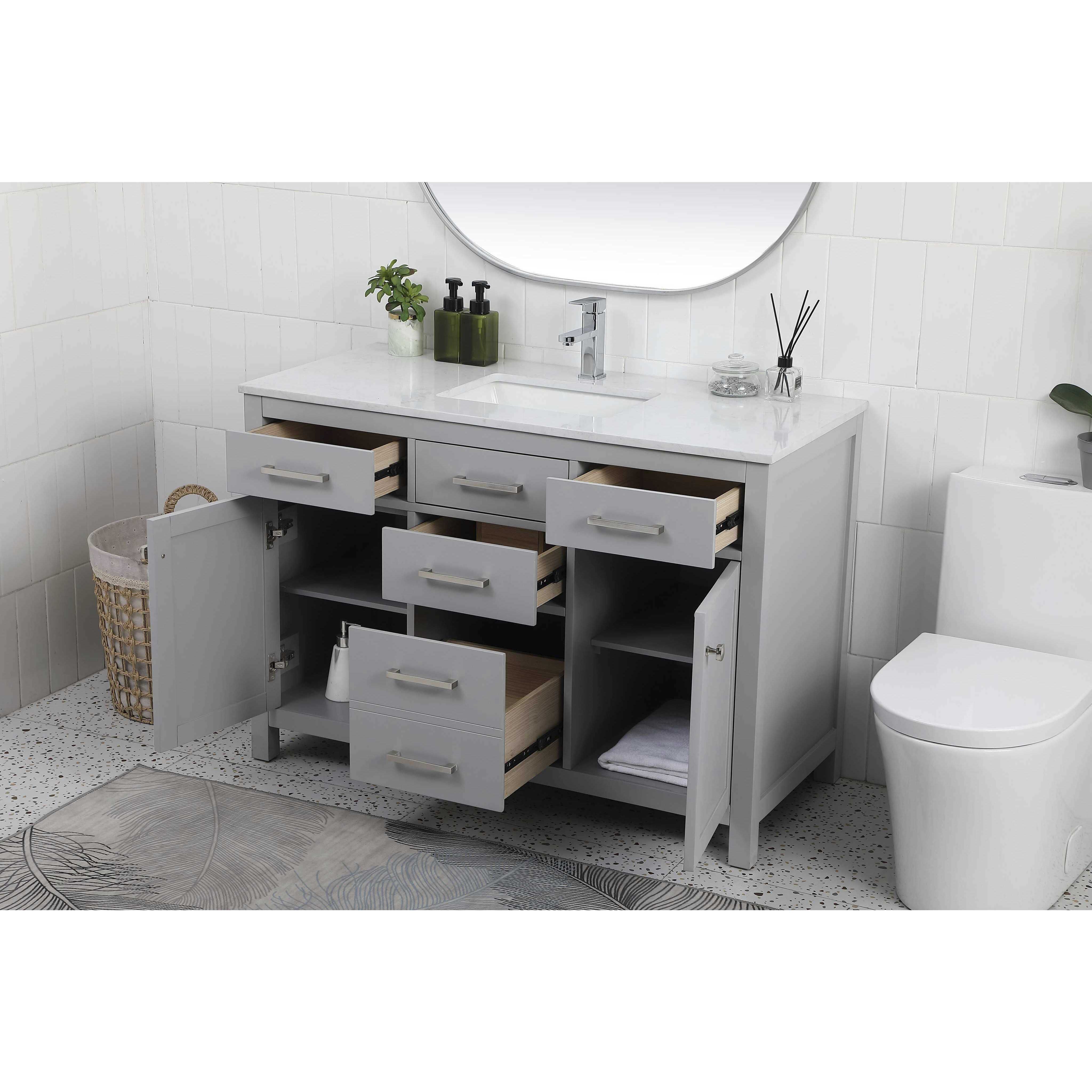 Lewis 48 X 22 X 34 inch Grey Vanity Sink Set