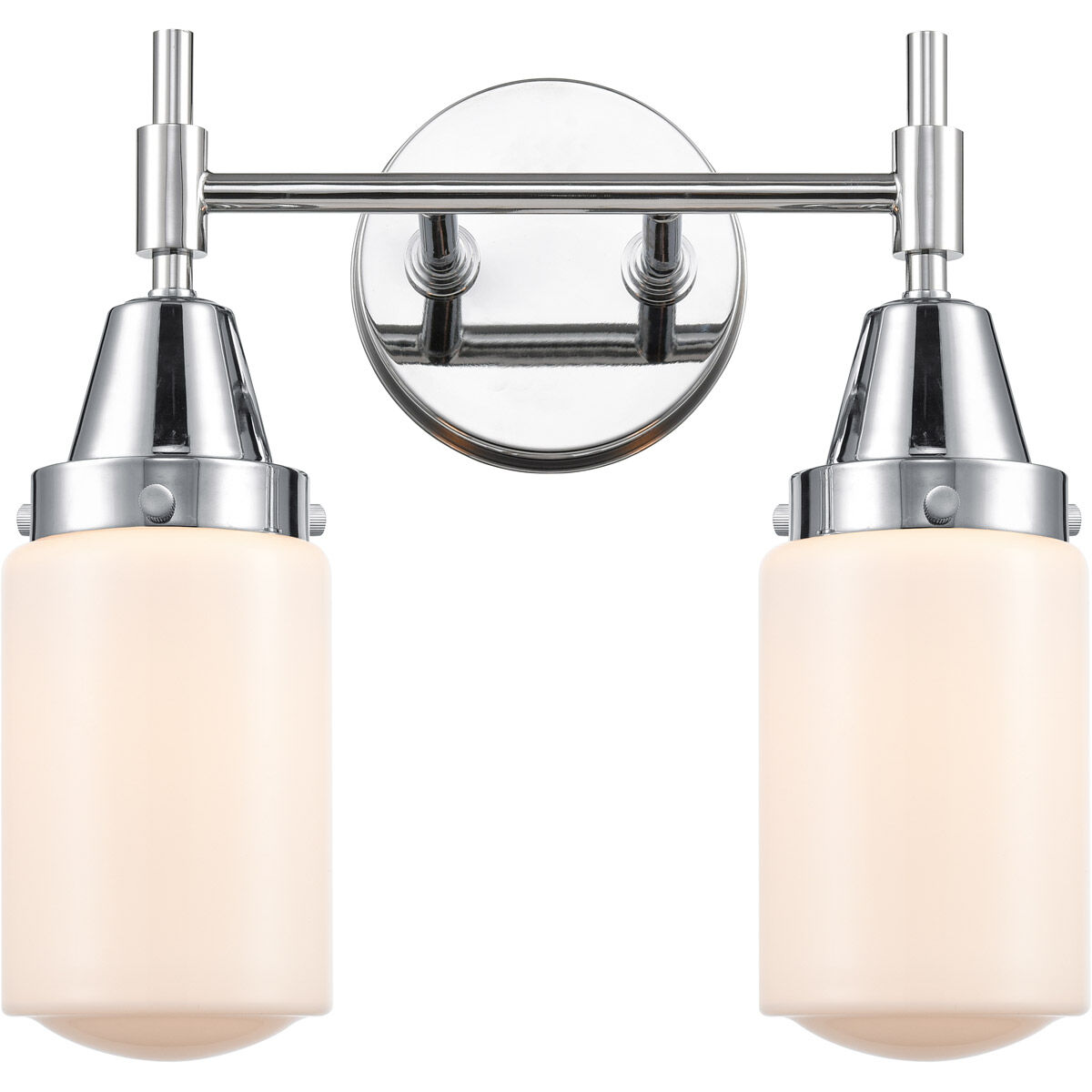 Caden 2 Light 14 inch Polished Chrome Bath Vanity Light Wall Light in Matte White Glass