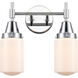 Caden 2 Light 14 inch Polished Chrome Bath Vanity Light Wall Light in Matte White Glass