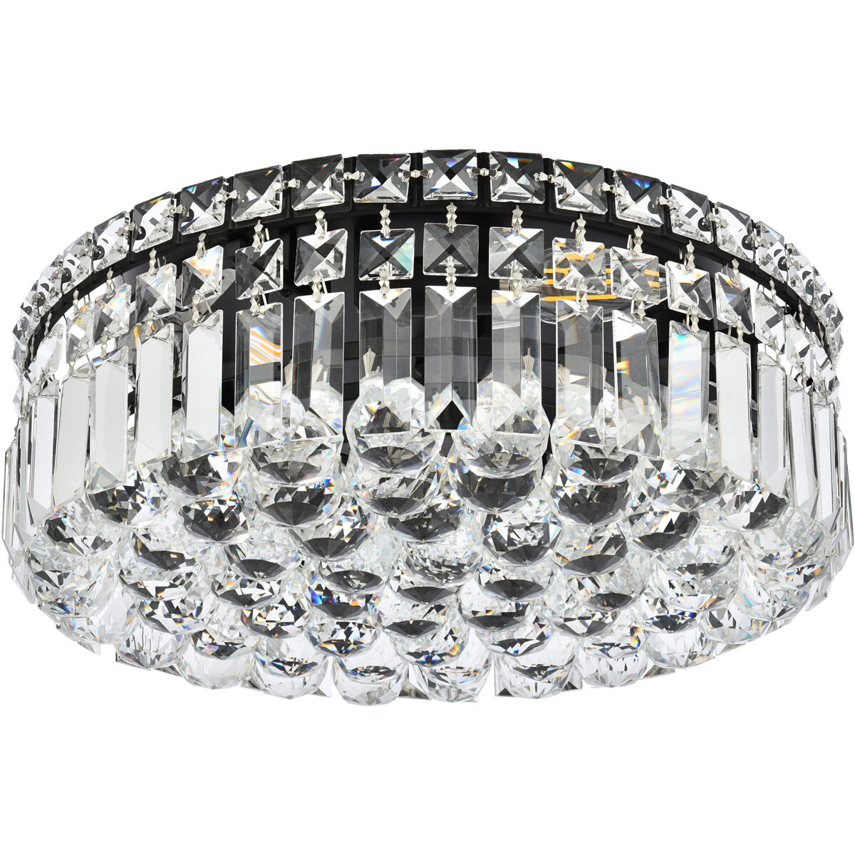 Maxime 5 Light 16 inch Black and Clear Flush Mount Ceiling Light
