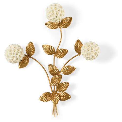 Chelsea House Cream/Antique Gold Leaf Hydrangia Accent