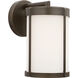 Luning 1 Light 10 inch Antique Bronze Outdoor Wall Lantern in Opal Etched Glass, Incandescent, Small