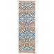 Idina 96 X 30 inch Black and Blue Runner, Cotton