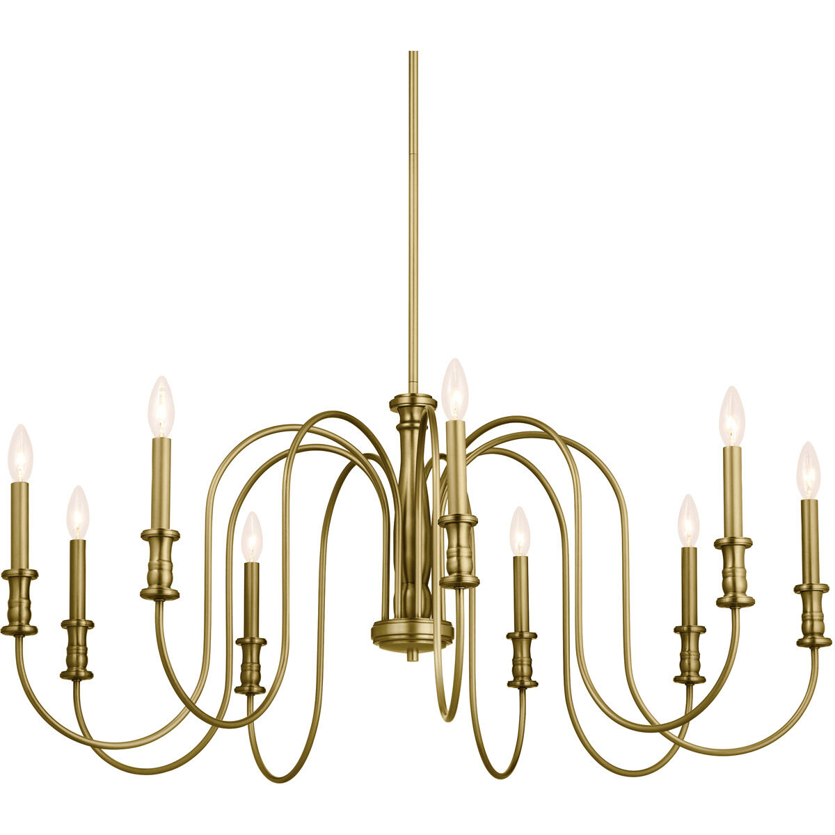 Homestead Karthe 9 Light 42 inch Natural Brass Chandelier Ceiling Light, Karthe