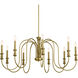 Homestead Karthe 9 Light 42 inch Natural Brass Chandelier Ceiling Light, Karthe