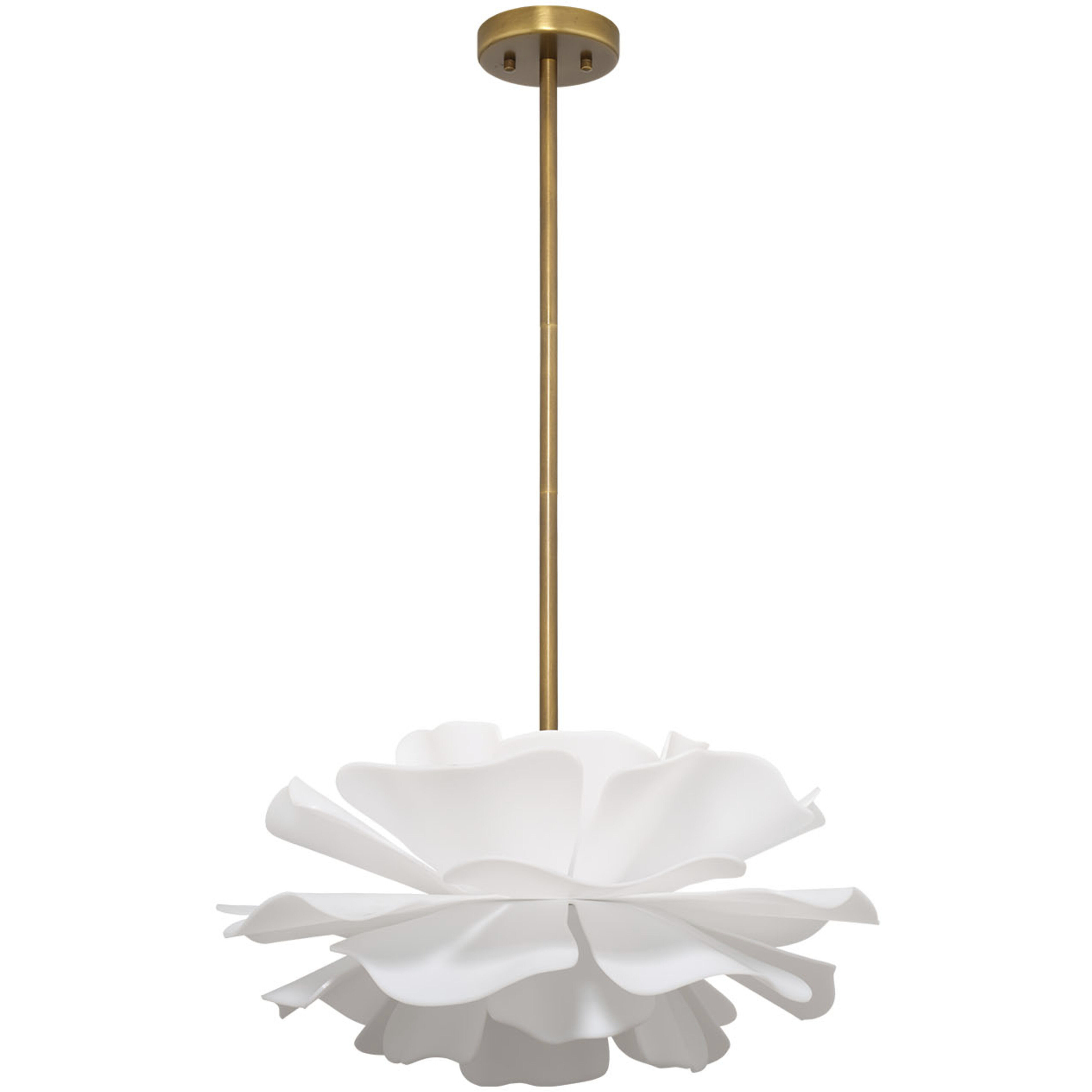 Zinnia 1 Light 22 inch Antique Brass Chandelier Ceiling Light, Small, Inline