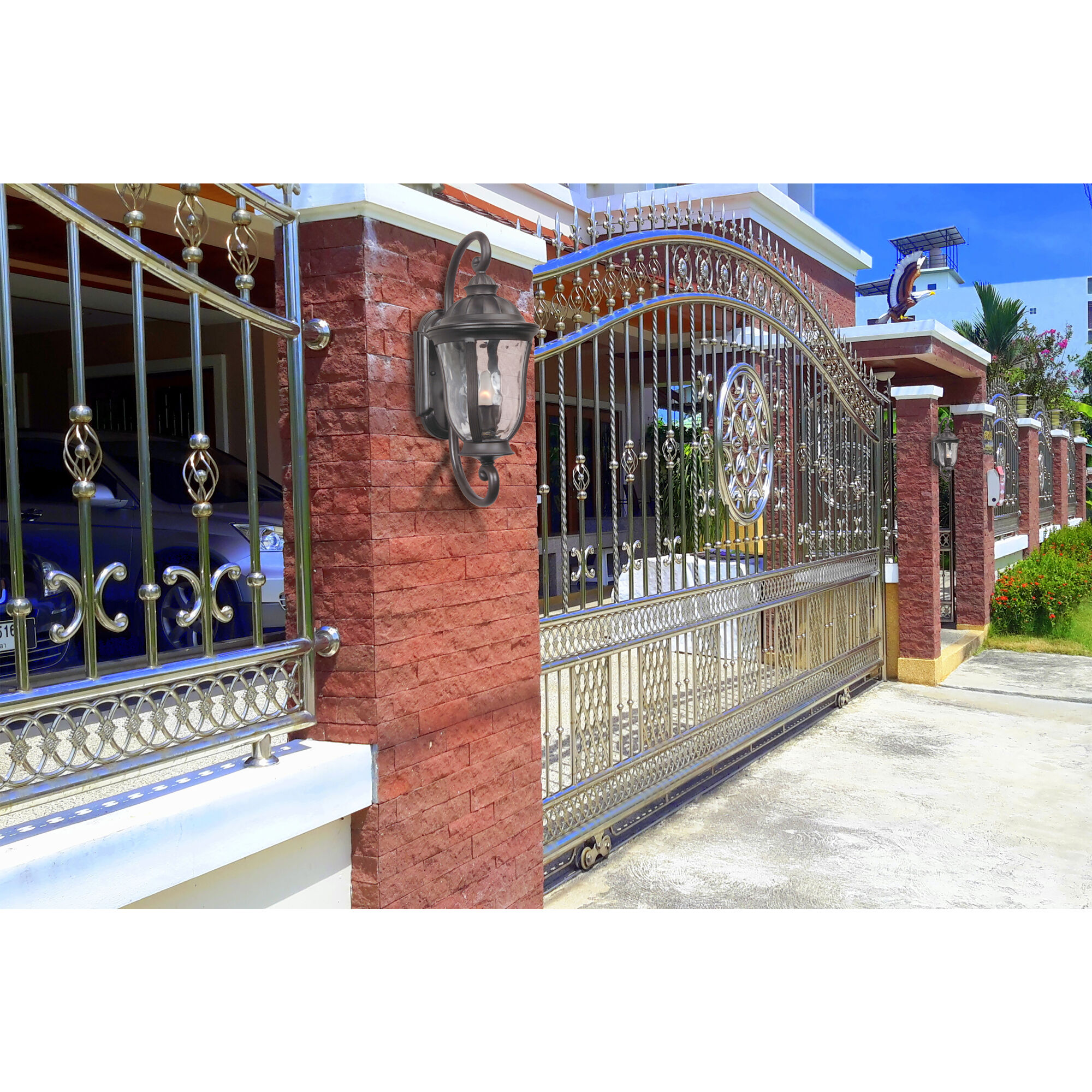 Frances 2 Light 10 inch Oiled Bronze Outdoor Outdoor Pendant, Medium