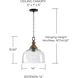 Julian 1 Light 14 inch Grey Wash and Iron Silk Pendant Ceiling Light