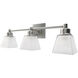 Matthew 3 Light 22 inch Brushed Nickel with Shiny Opal Vanity Light Wall Light