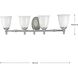 Victorian 4 Light 33 inch Polished Chrome Bath Vanity Wall Light, Delta