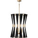 Bianca 4 Light 20 inch Black Rope and Patinaed Brass Foyer Light Ceiling Light