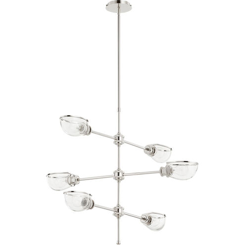 Menlo 6 Light 34.5 inch Polished Nickel Chandelier Ceiling Light