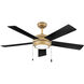 Croft 52 inch Heritage Brass with Matte Black, Matte White Blades Fan, Regency Series