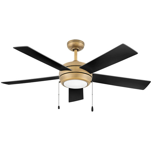 Croft 52 inch Heritage Brass with Matte Black, Matte White Blades Fan, Regency Series